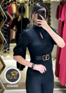 سرهمی مجلسی مشکی اسکاچی کمربند دار کد 1311