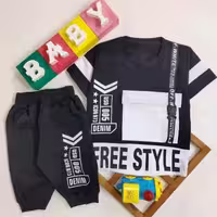 تیشرت شلوارک اسپرت مشکی free style
