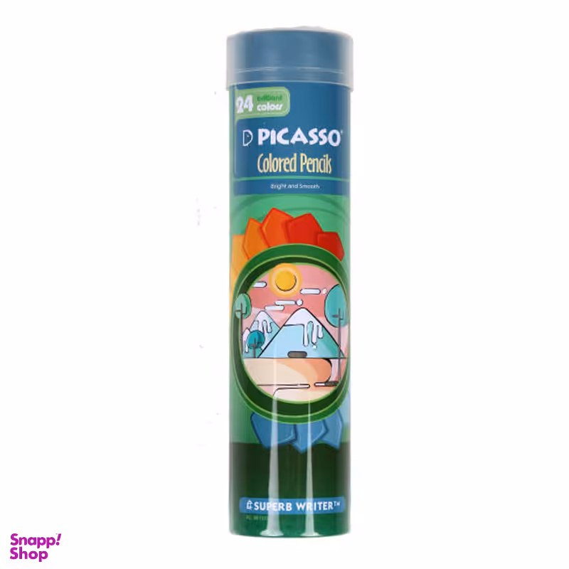 مداد رنگی 24 رنگ استوانه ای پیکاسو (Picasso)