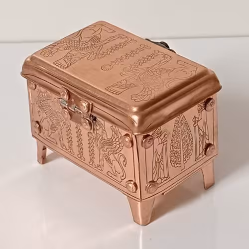 صندوقچه جواهرات طرح دار مسی