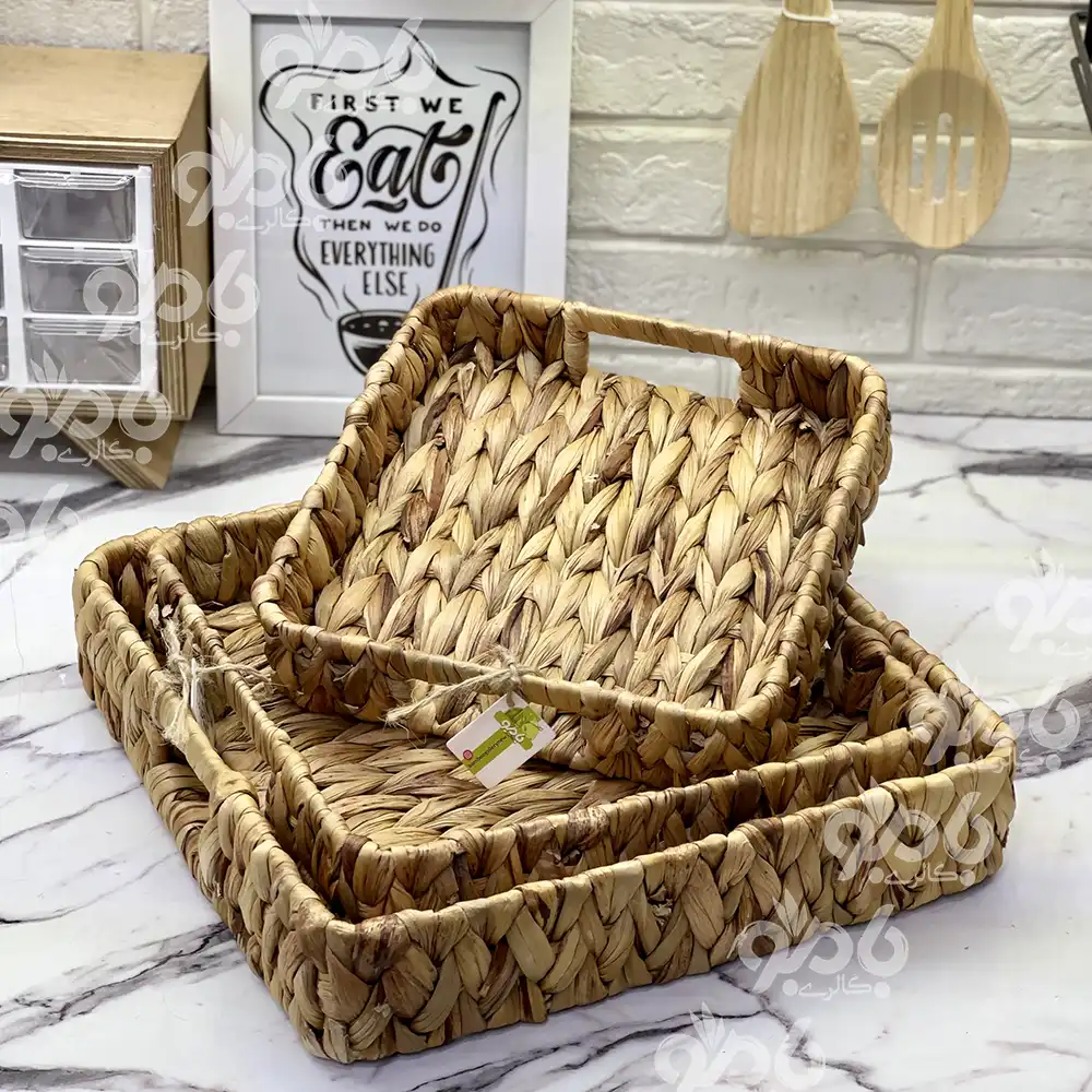 سینی حصیری مربع وارداتی ساده