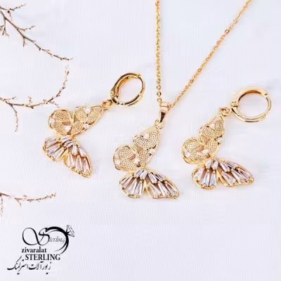 نیمست جواهری آویز پروانه ysx کد 12042