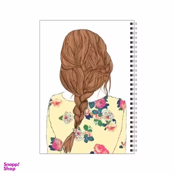 دفتر مشق 100 برگ بامبیلیپ طرح دختر مو بافته با لباس گل گلی کد 0882581