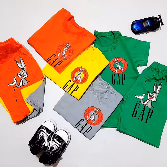 ست تیشرت وشلوارک  اسپورت  بانی خرگوشه سایز 40   45   