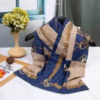 شال سوپر نخ  طرح پیچازی رنگ سرمه ای ارسال رایگان 