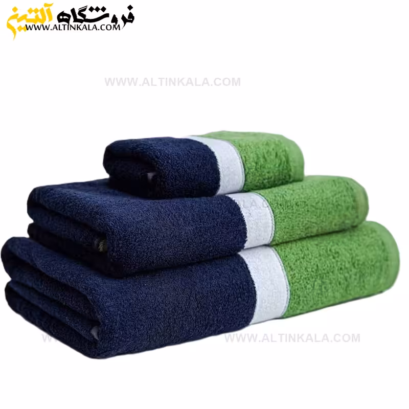حوله دستی برق لامع طرح فرانسه ساده سبز 40×80