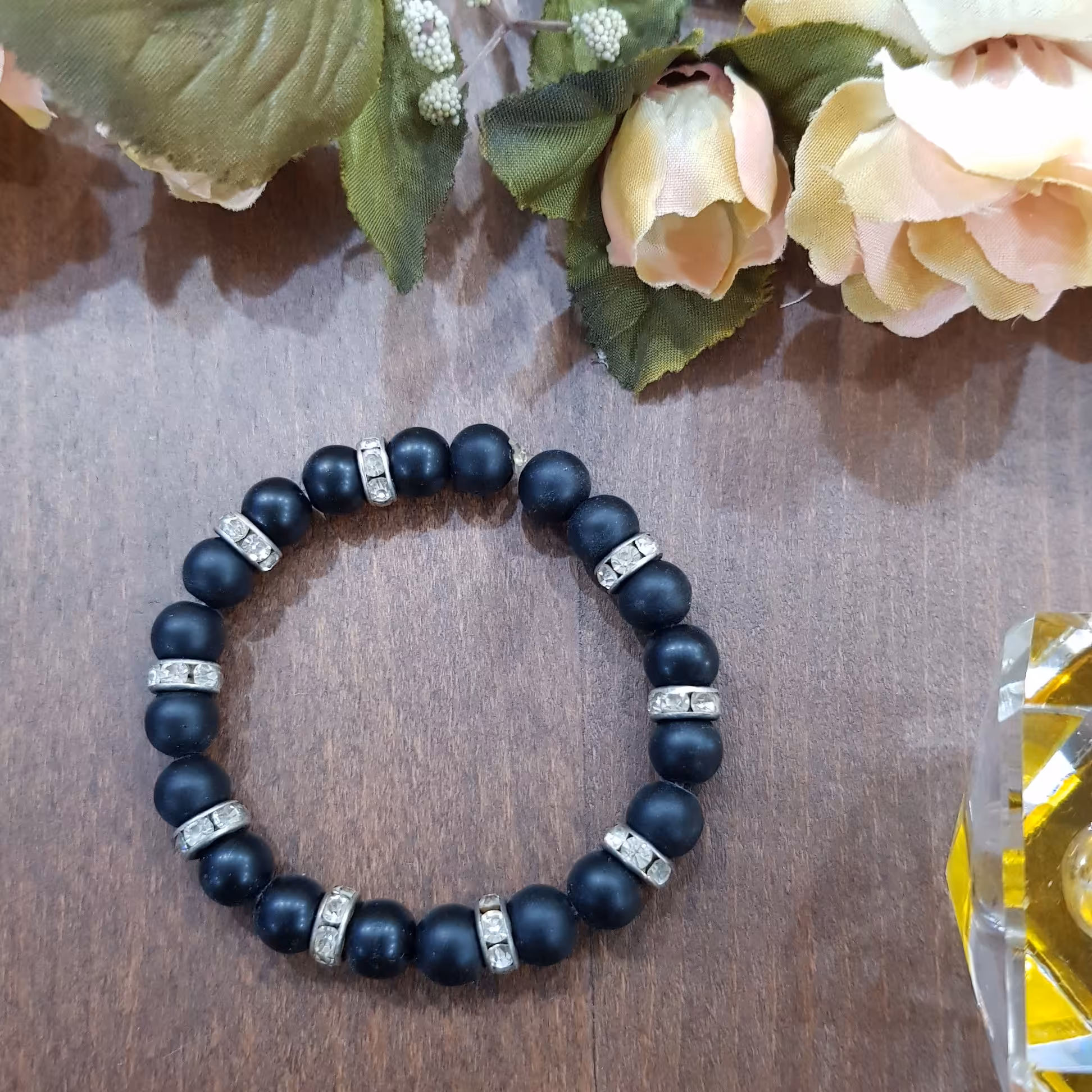 دستبند سنگ اونیکس مشکی 