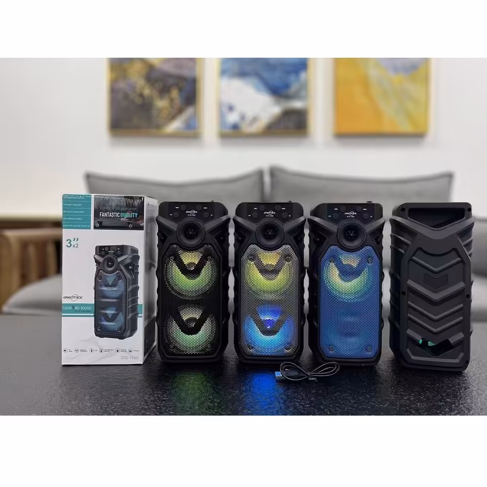 اسپیکر  2 قلو بلوتوثی کریت نایس مدل GTS-1560 کیفیت درجه یک رقص نور  با  ضمانت کیفیت 