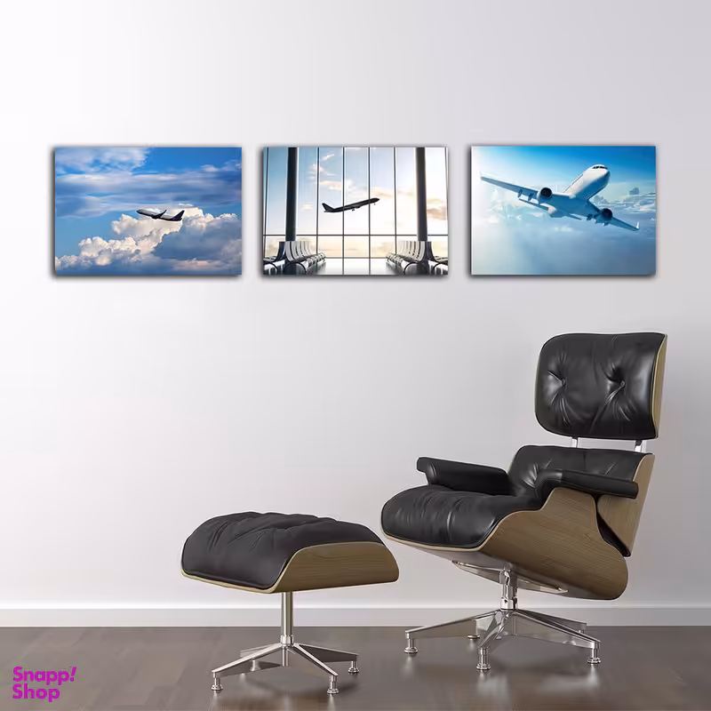 تابلو شاسی بکلیت طرح دفتر هواپیمایی و مسافرت مدل SH-673 مجموعه 3 عددی