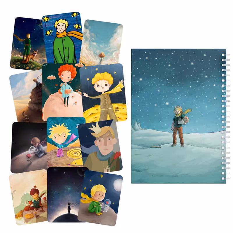  دفتر مشق باژیکان طرح شازده کوچولو کد 20212078 به همراه برچسب مجموعه 12 عددی