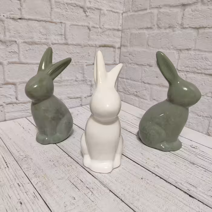 مجسمه خرگوش سرامیکی مدل نشسته 