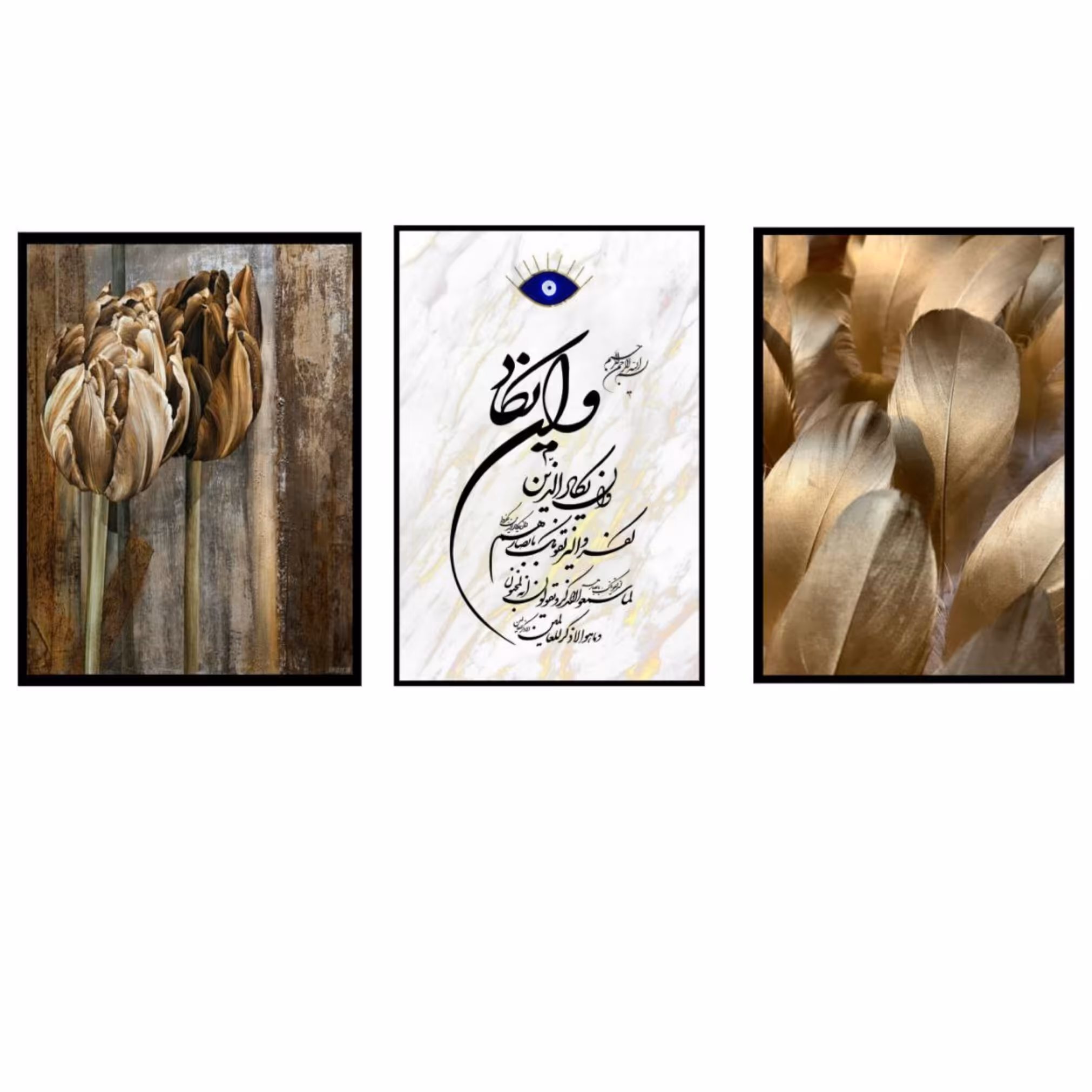 تابلو دکوراتیو 3تیکه طرح وان یکاد روشن