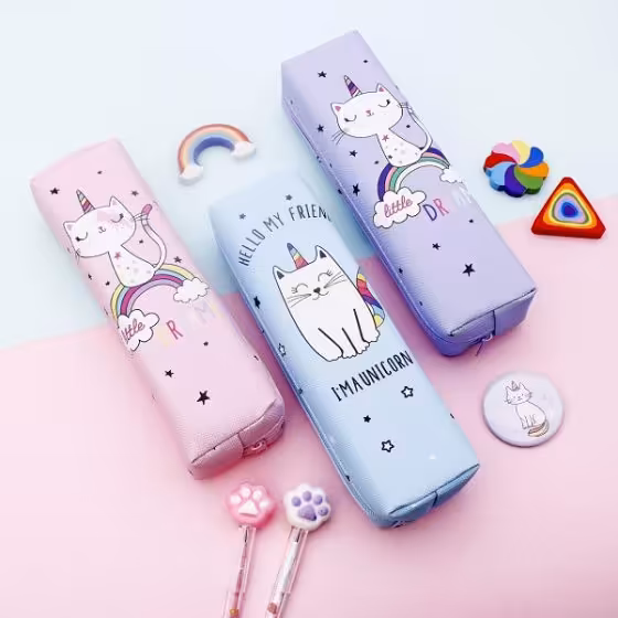 جامدادی تک زیپ طرح گربه شاخدار