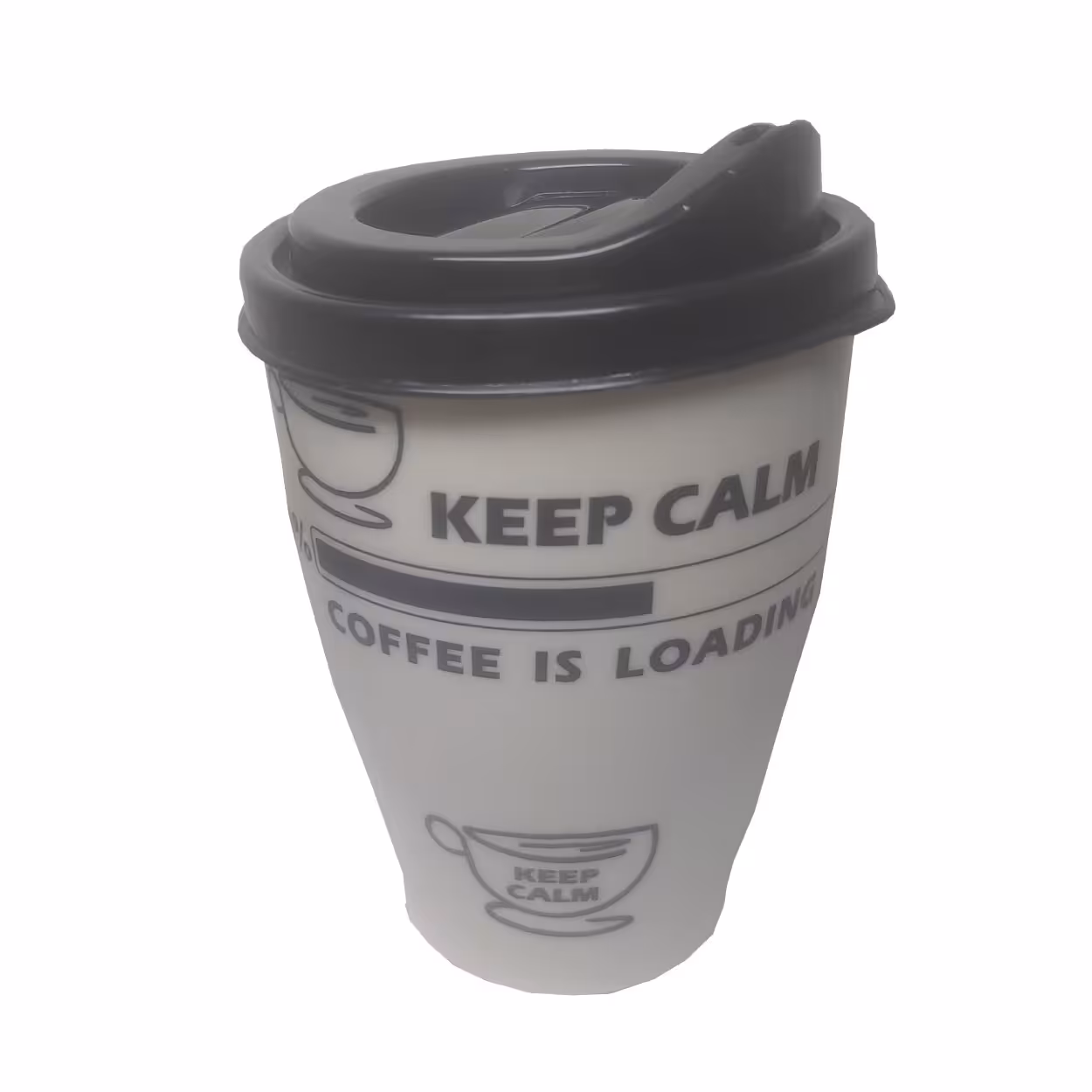 لیوان قهوه طرح coffee is loading کرم