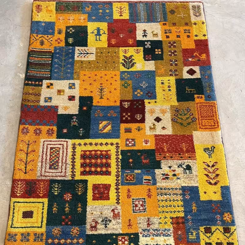 گبه دستباف یک و نیم متری طرح کوکب کد 4882