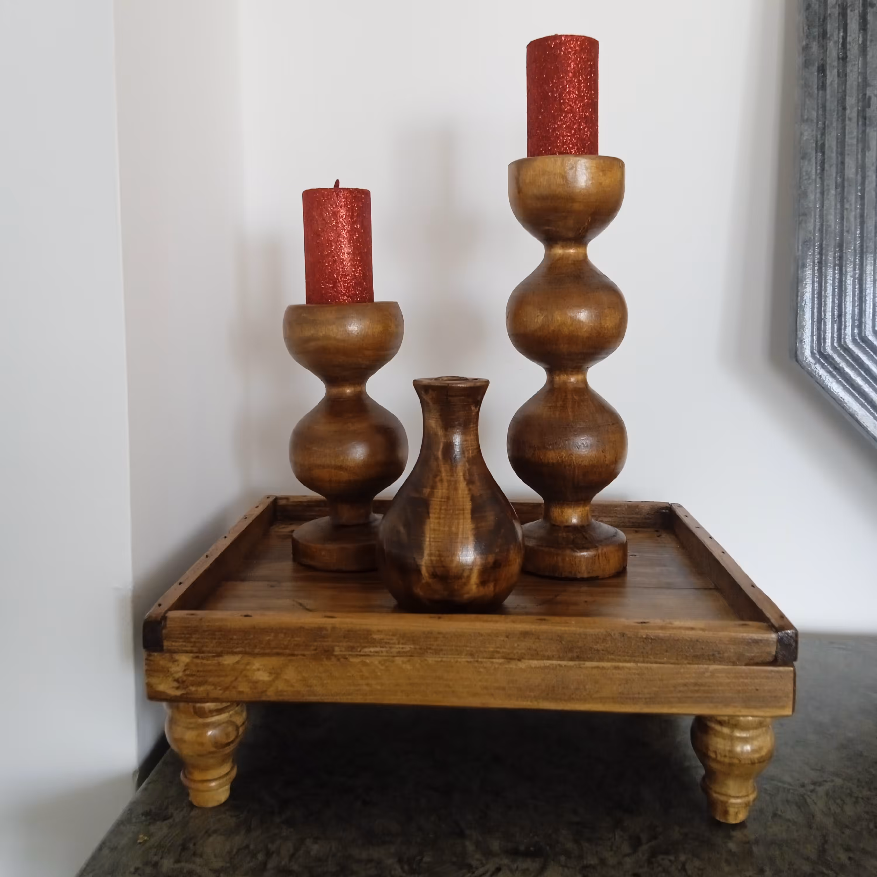 شمعدونی چوبی با رایزر