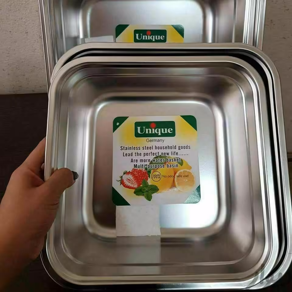 سرویس لگن استیل مربع یونیک