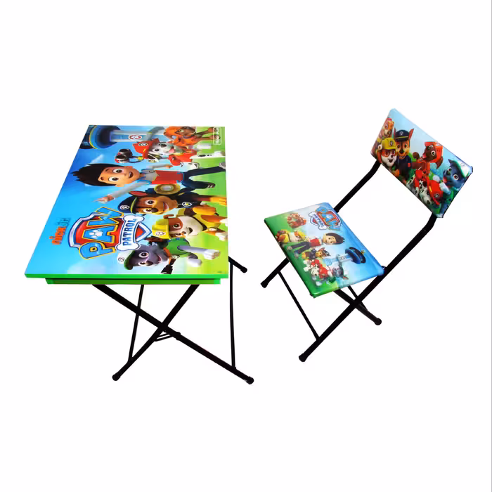 میز تحریر باکسدار با صندلی میزیمو طرح سگ های نگهبان کد 1.1