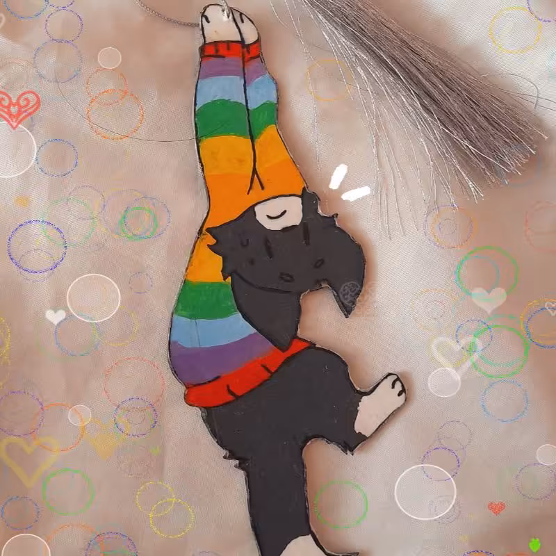 بوک مارک دست ساز طرح گربه