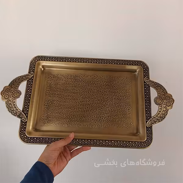 سینی دسته دار آنتیک کف طرح دار 203