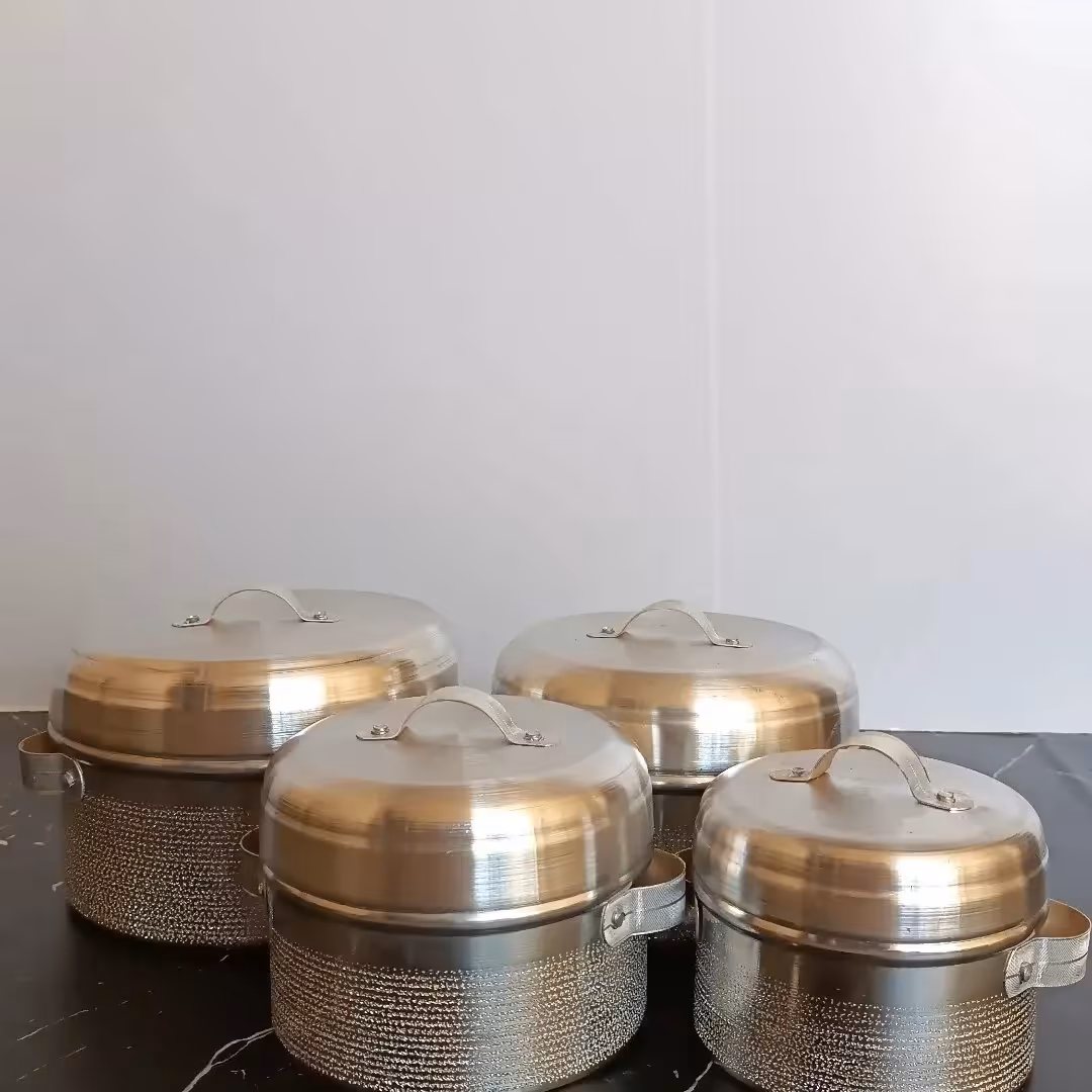 قابلمه سوزنی شنی ،کته پز در کیپ ،دسته دار ،رنگ نقره ای                                 