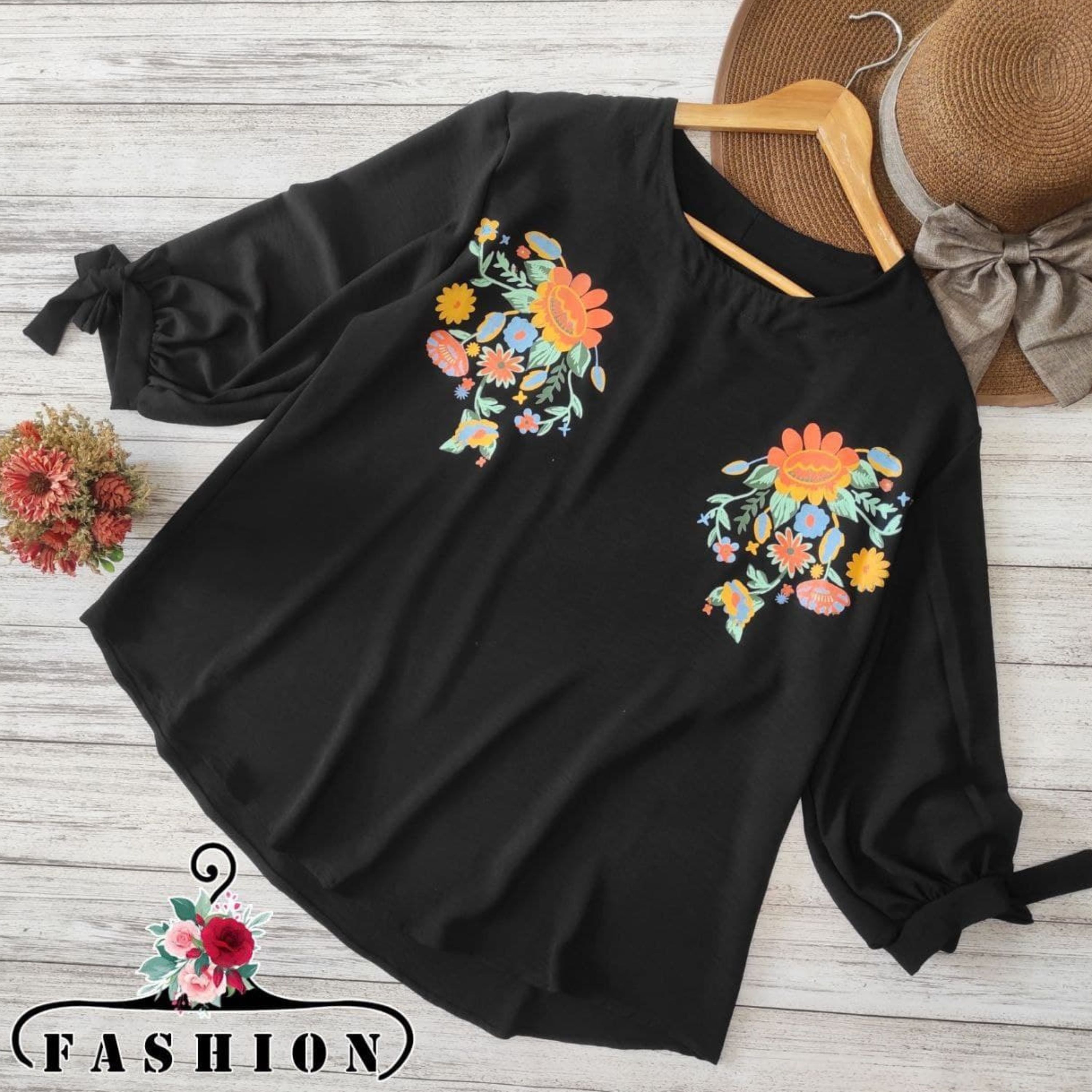 شومیز زیبای طرح گل  قواره دار