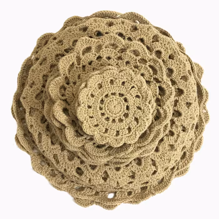 رومیزی بافتنی هنریسان کد 202 مجموعه 20 عددی - رومیزی قلاب بافی