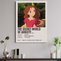 تابلو شاسی طرح انیمه  the secret world of arriety سایز 20 در 30 سانتی متر  