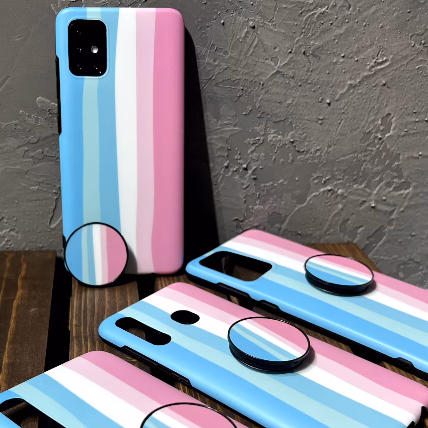 قاب گوشی سامسونگA71  طرح پالت آبی همراه پاپسوکت ست