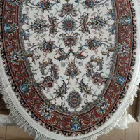 قالیچه یک در یک و نیم متر بیضی افشان کرم صبا 700 شانه اصل صددرصد نخ اکریلیک ارسال پس کرایه