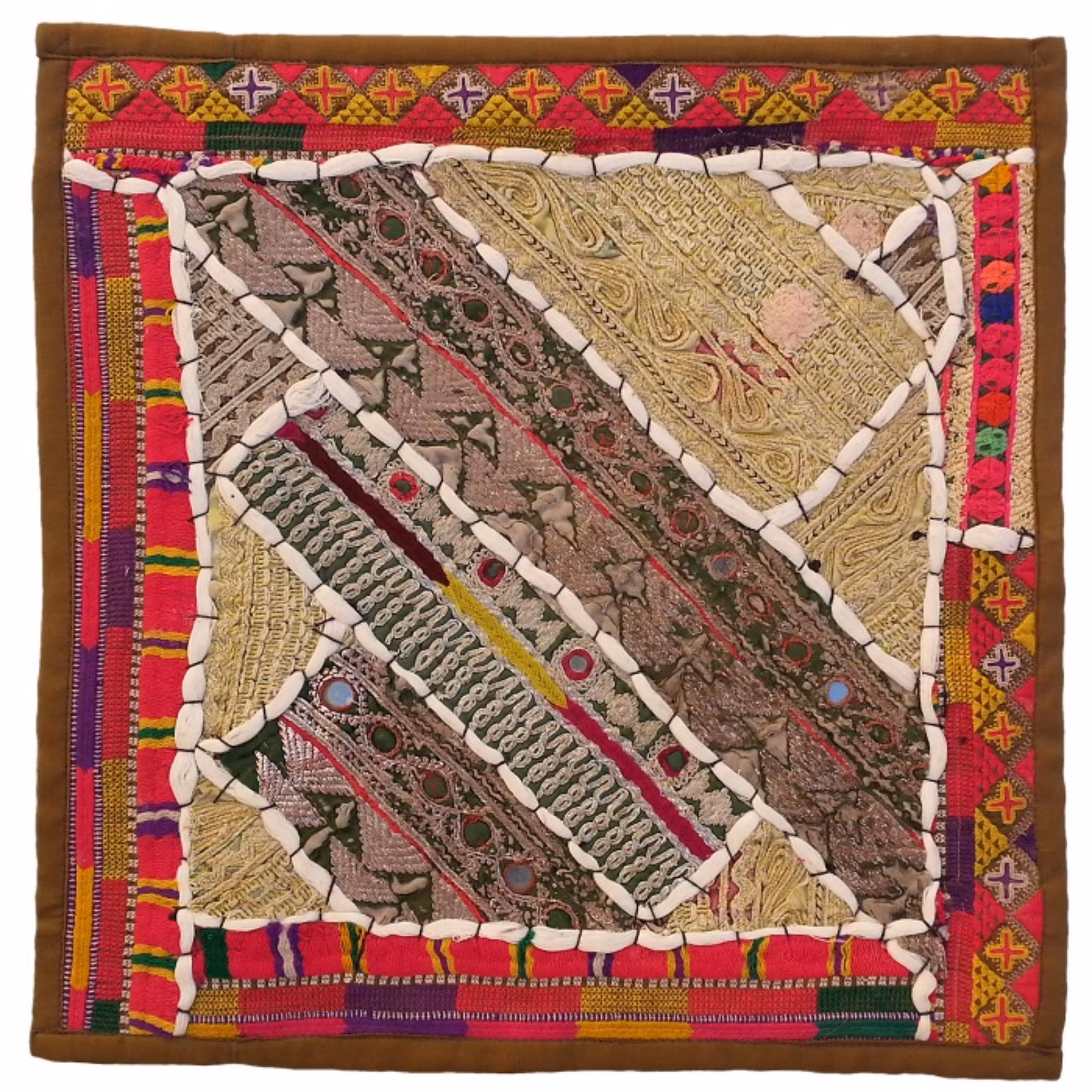 وسط میزی کوچک عسلی کهنه دوزی کد QUKOH26