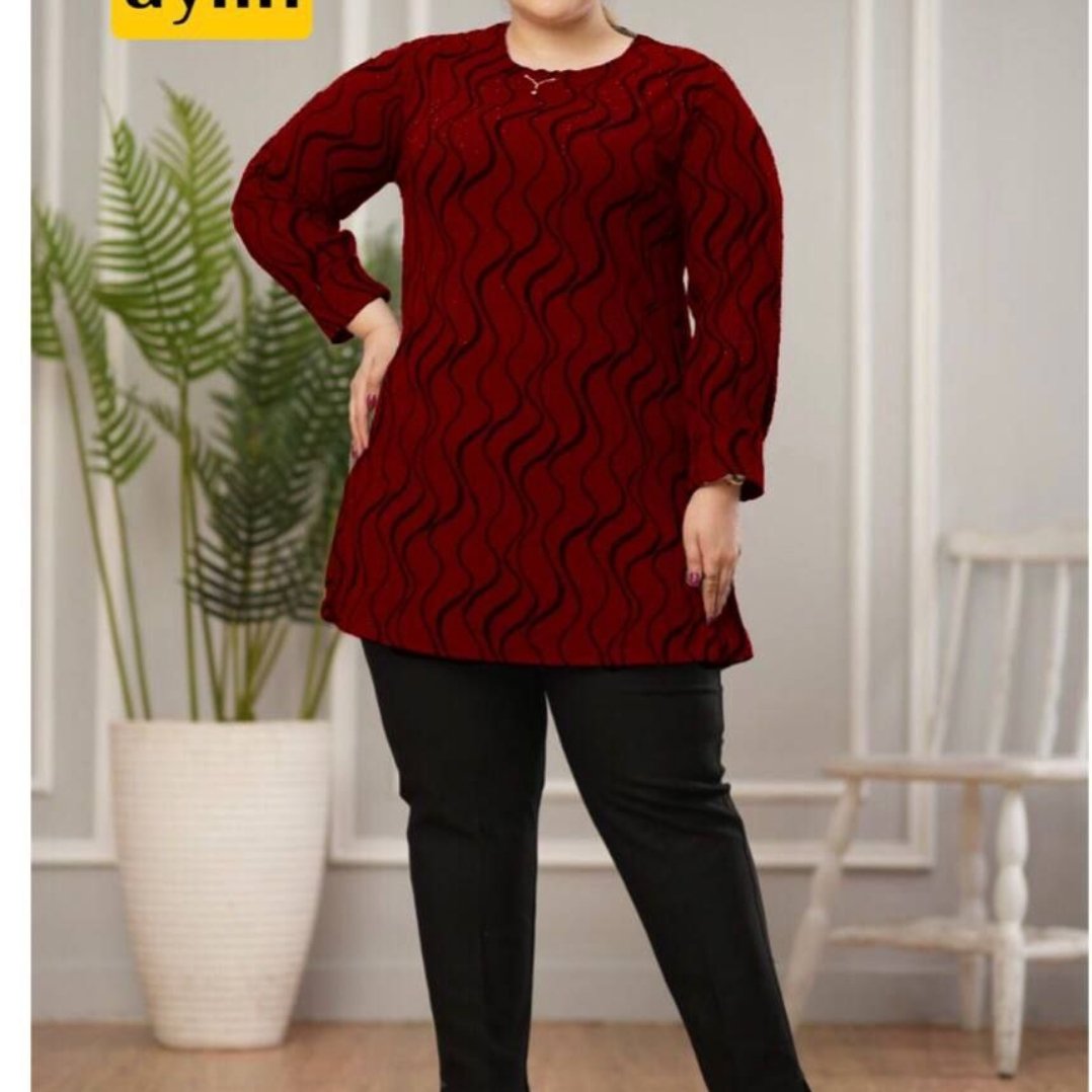 تونیک مجلسی کلیشه طرحدار سایزبزرگ زنانه