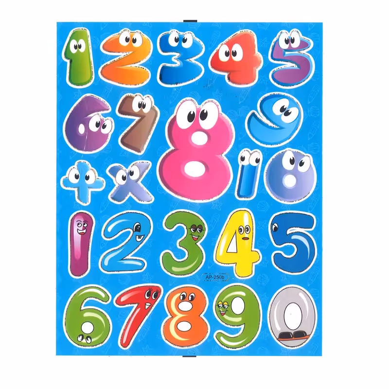 استیکر آموزشی کودک مدل اعداد انگلیسی
