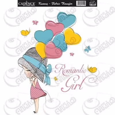 ترانسفر پارچه دخترک بادکنک دار