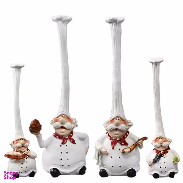 مجسمه آشپز کلاه بلندکد 020020058 مجموعه 4 عددی