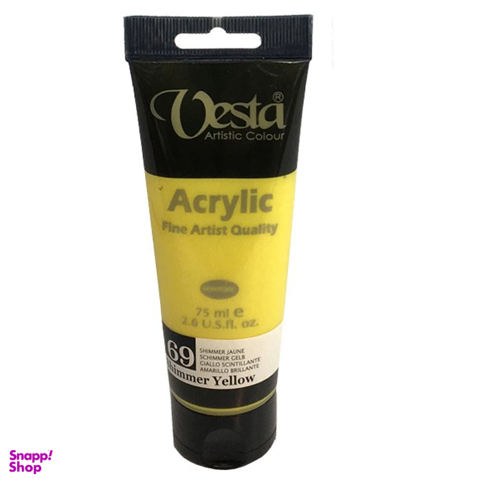 رنگ اکرلیک وستا (Vesta) شماره 69 رنگ زرد حجم 75 میلی لیتر