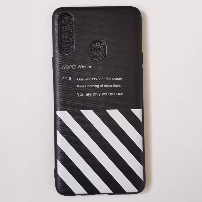 قاب طرحدار off white گوشی سامسونگ A20s