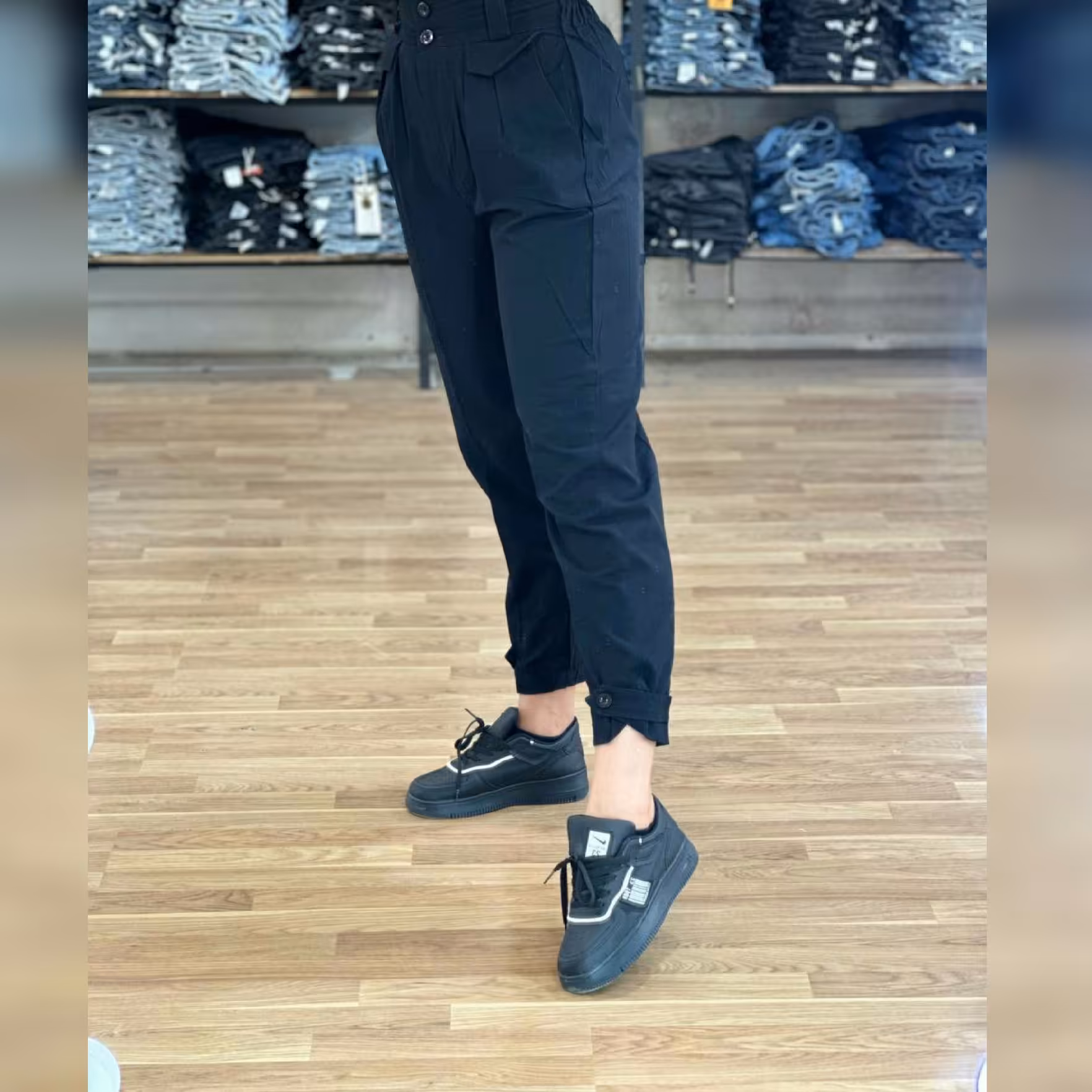 شلوار مام فیت لنین شلوار زنانه قد 90 سایز 38 تا 44 با ارسال رایگان