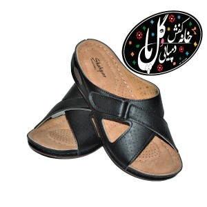 صندل زنانه طبی ارتوپدی ارغوان شهپر مشکی
