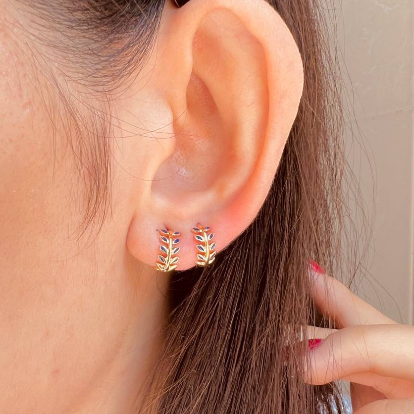 گوشواره ژوپینگ حلقه ای گندم کد 4008 رنگ ثابت و ضد حساسیت