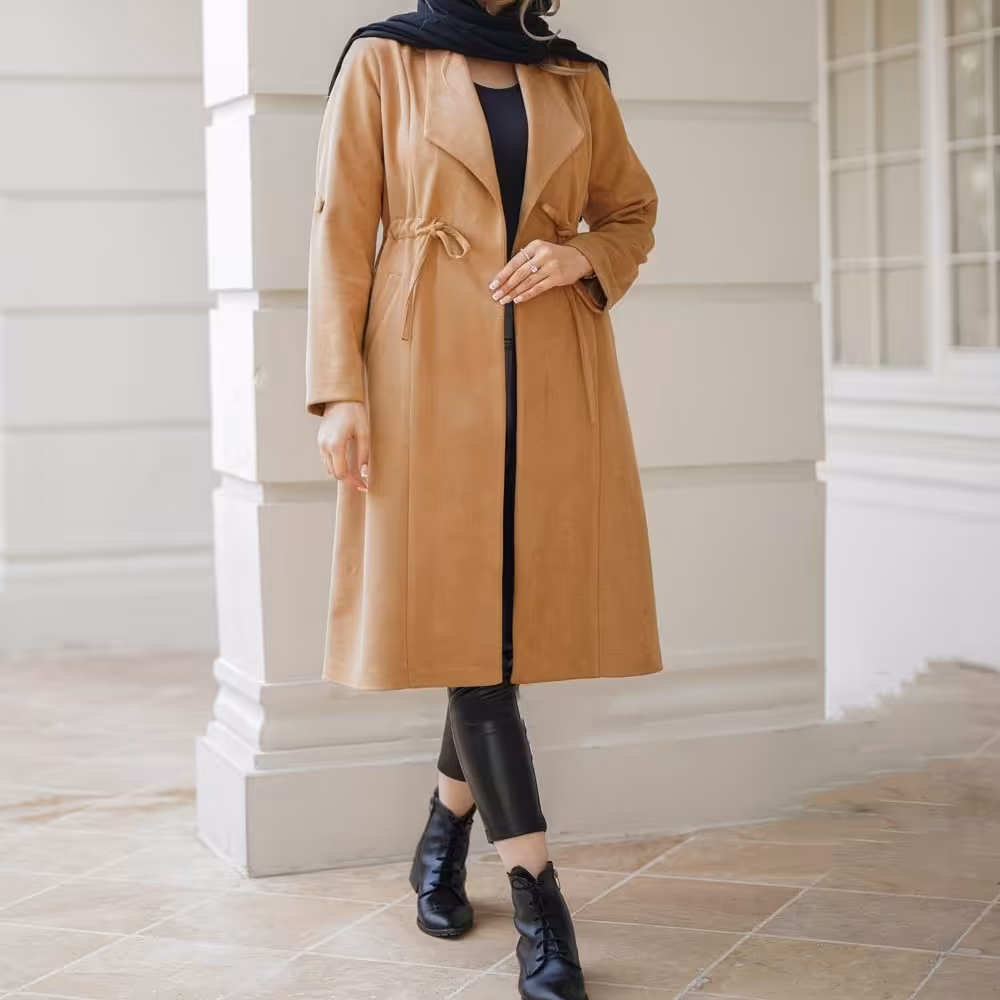 حراج مانتو پاییزه زنانه ارسال رایگان مدل پرینا،  مانتو سوئیت کش بلند زنانه ، حراج مانتو پاییزی 