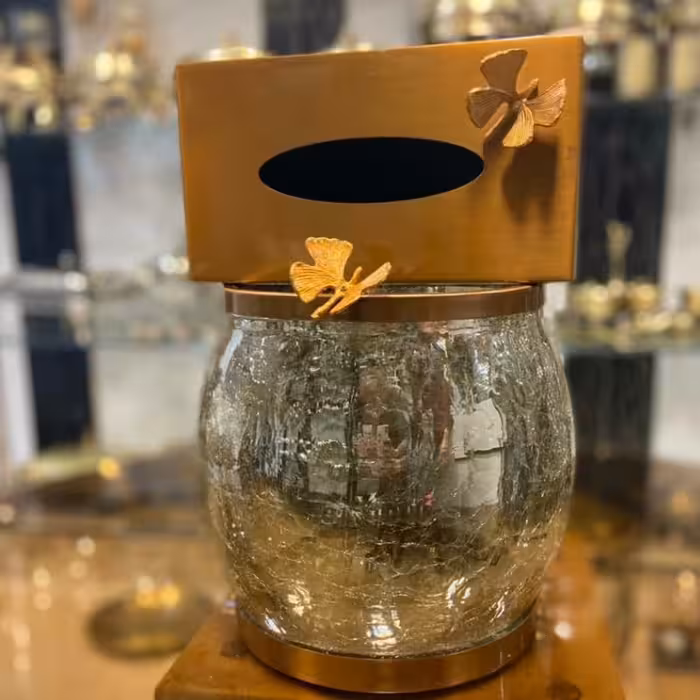 سطل و جا دستمال کاغذی سایز بزرگ برای کنار سالنی 