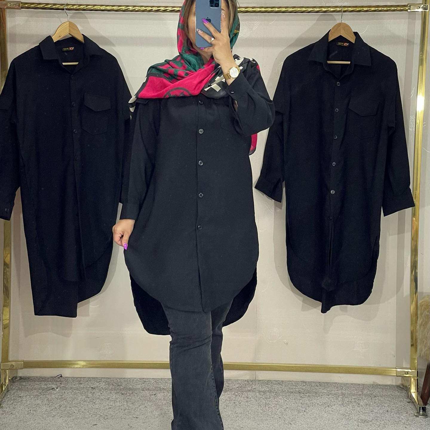 مانتو نخ کتان تک رنگ