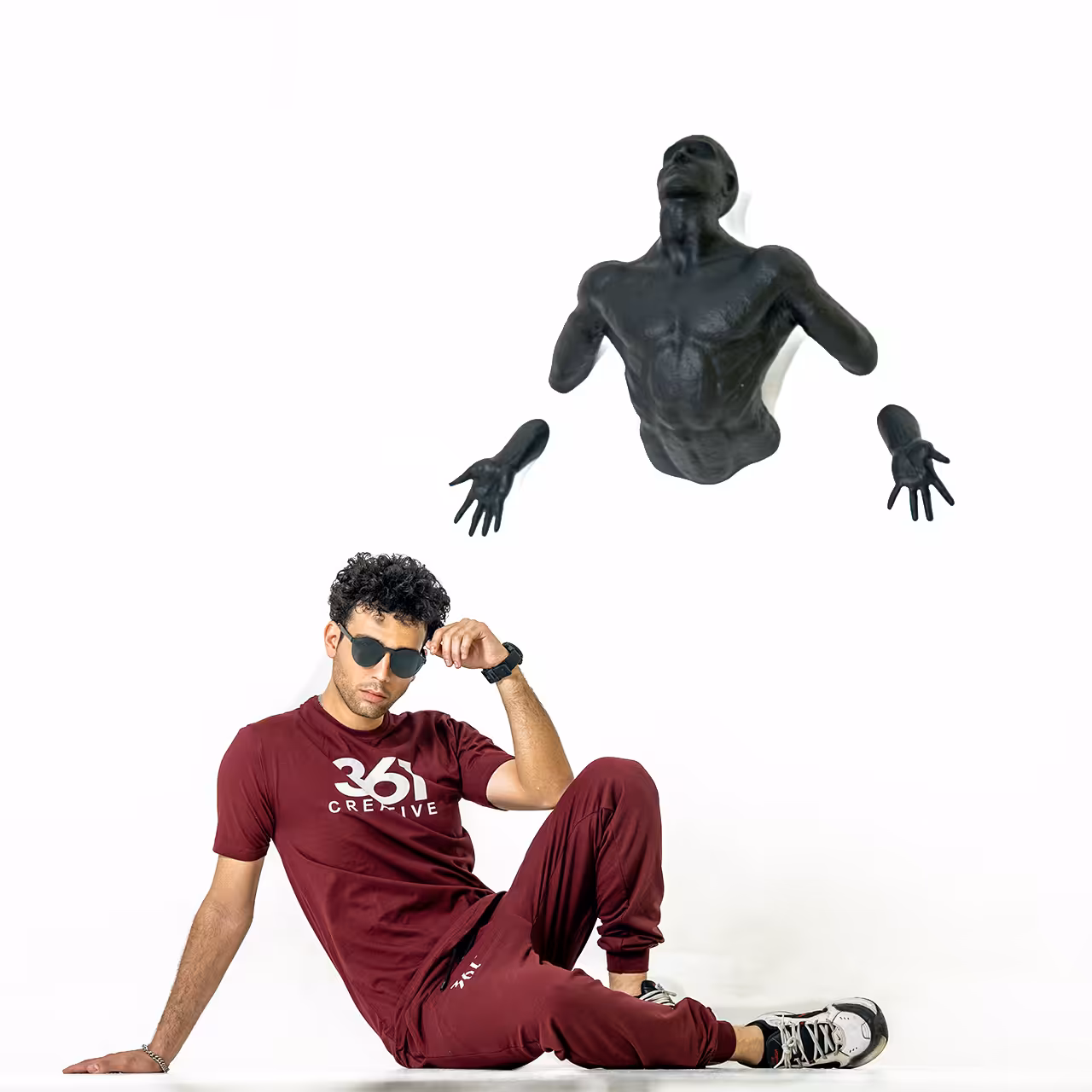 ست تیشرت شلوار مردانه زرشکی مدل 361