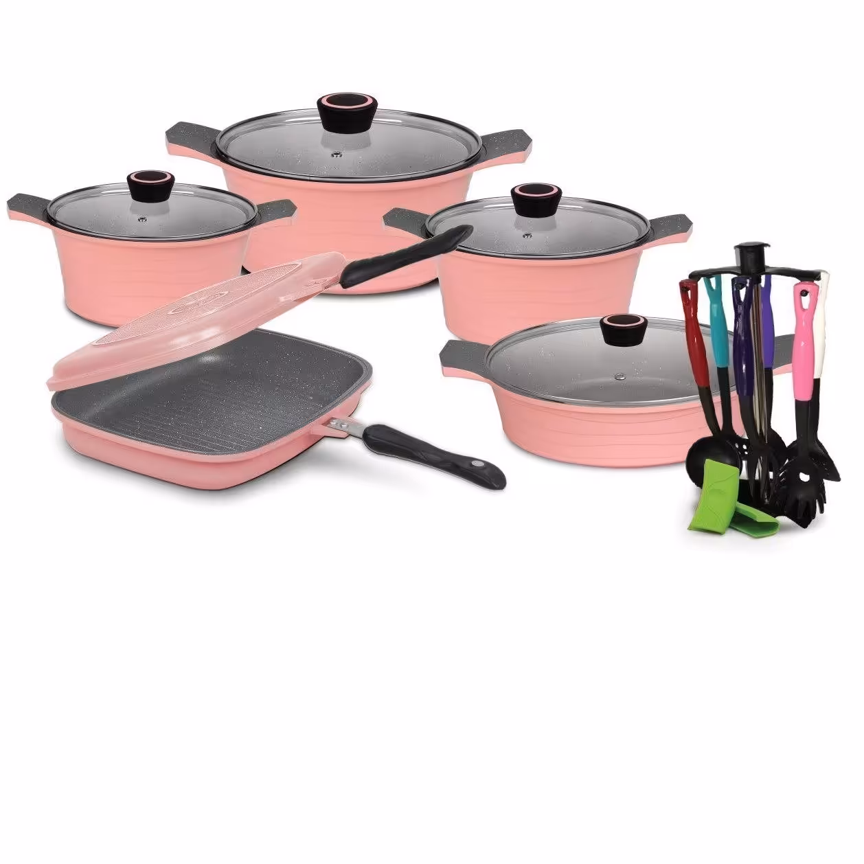 سرویس قابلمه 19 پارچه مدل ونوس با پوشش داخلی گرانیت تکنو در رنگ بندی