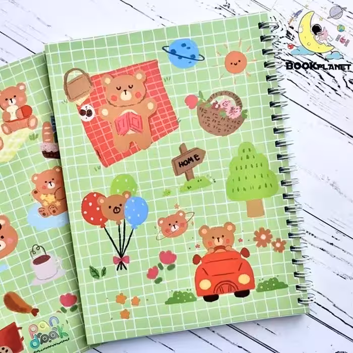 دفتر خط دار 70 برگ پانداک طرح خرس