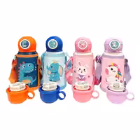 فلاسک استیل 500 میل دو کاره کاور دار طرح حیوانات هپی Happy