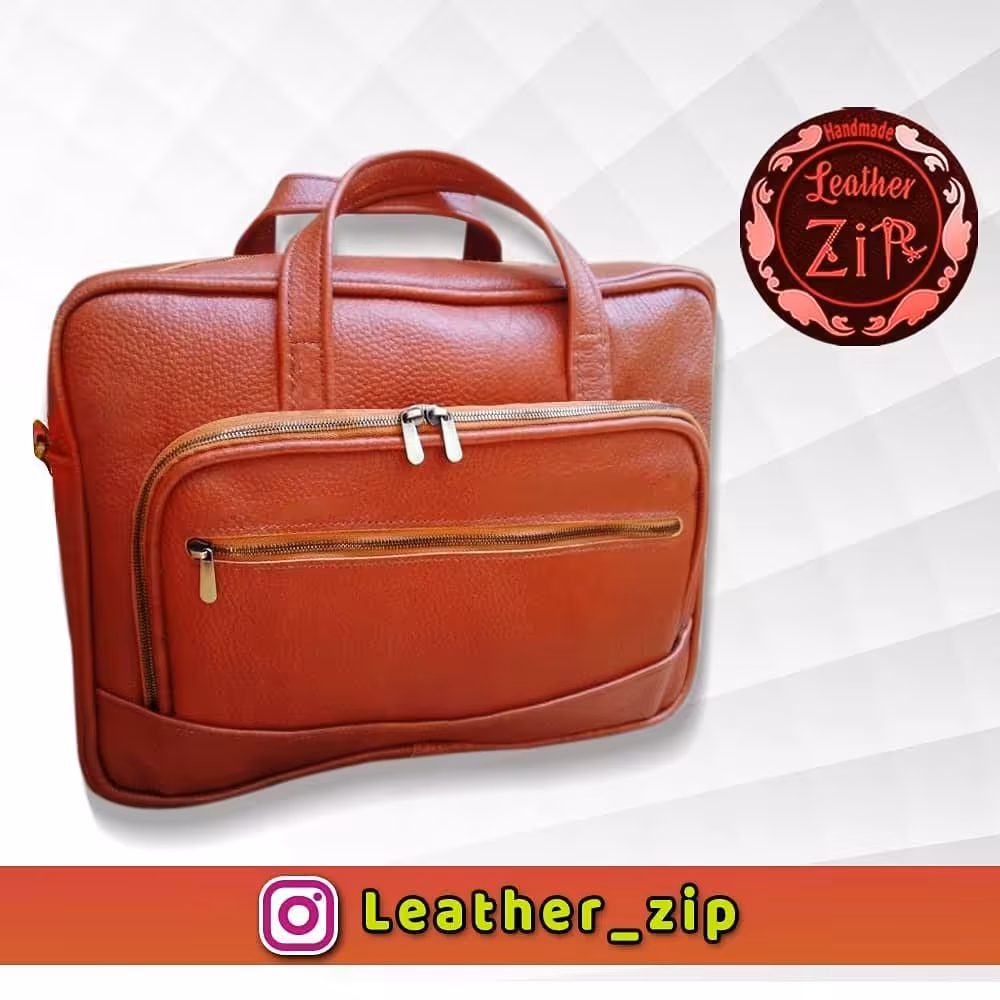 کیف اداری چرم طبیعی گاوی کاملا دستدوز