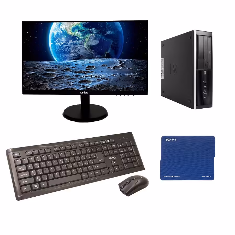 کامپیوتر دسکتاپ استوک اچ پی مدل Compaq Elite 8300 با پردازنده i5 به همراه مانیتور 21.5 اینچ یونیوو(هدیه: کیبورد، ماوس، ماوس پد)