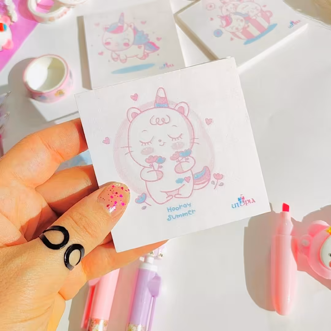 پست ایت مربعی(نوت چسبدار) طرح یونیکورن خوش خیال 50 برگ